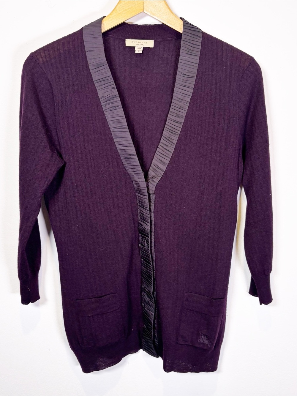 Burberry Purple Cardigan Sweater